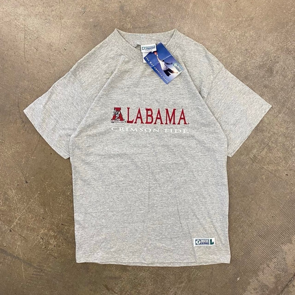 Vintage Alabama Crimson Tide 90s Discus Athletic Embroidered NWT T-Shirt Large